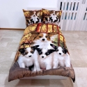 Cane Papillon Set 2pezzi Letto Singolo Copripiumino 160x200cm Reversibile m.11