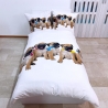 Cane Carlino Set 2pezzi Letto Singolo Copripiumino 160x200cm Reversibile m.12