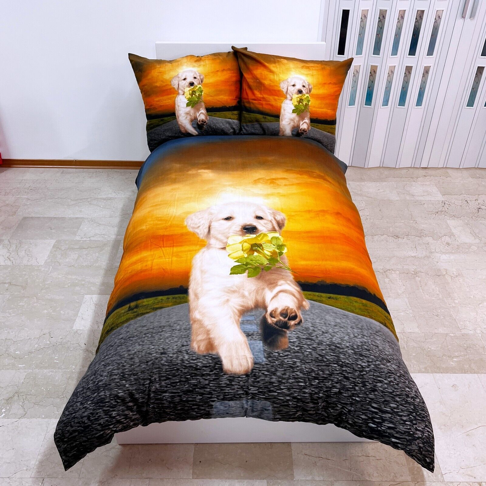 Biancheria Da Letto Con Pastore Tedesco – Copripiumino 135×200 Cm E Federa 80×80 Cm
