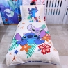 Disney Stitch Aloha Set Letto Singolo Copripiumino 140x200cm Biancheria Cotone