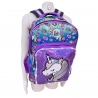 Unicorno Viola Zaino Scuola Elementare Tempo Libero Campeggio Ragazza 40x30x22cm