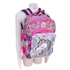 Pink Unicorn Backpack Elementary School Leisure Camping Girl 40x30x22cm