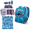 Disney Stitch set 7- pezzi Zaino Estensibile Astuccio Scuola Elementare Bambina