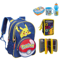 Pokemon Pikachu set Grande Zaino Astucci 3zip Lunchbox Scuola Elementare Bambino