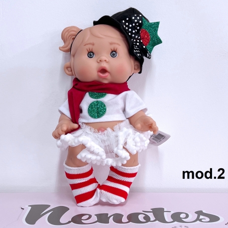 Natale mod. 1 Pepote PEPOTES 28cm Bambola Profumata Mini Reborn con Ciuccio