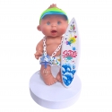 Pepote Summer PEPOTES 28cm Vinyl Scented Doll with Surfboard Reborn