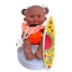 mod.3 Pepote Summer PEPOTES 28cm Bambola Profumata in Vinile con Tavola da Surf Reborn