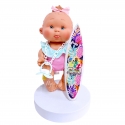 Pepote Summer PEPOTES 28cm Vinyl Scented Doll with Surfboard Reborn