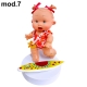 mod.6 Pepote Summer PEPOTES 28cm Bambola Profumata in Vinile con Tavola da Surf Reborn