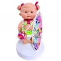 mod.8 Pepote Summer PEPOTES 28cm Bambola Profumata in Vinile con Tavola da Surf Reborn