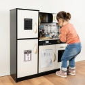 Grande Cucina in Legno altezza 80cm per Bambini con Luci Suoni Pentole e Accessori