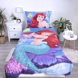 Disney Ariel Sirenetta 3pezzi Set Letto Singolo COPRIPIUMINO + Federa + Lenzuola c/Angoli Cotone Biancheria Da Letto