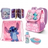Stitch e Angel set Zaino Estensibile Astuccio 3zip Scuola Elementare Bambina