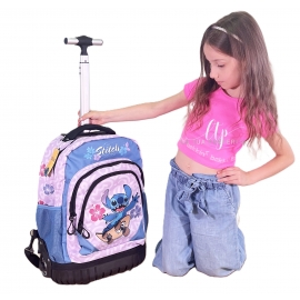 Disney Stitch Large Backpack With Wheels Trolley GTS 33 Liters Girl School
