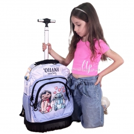 Disney Lilo e Stitch Large Backpack With Wheels Trolley GTS 33 Liters Girl School