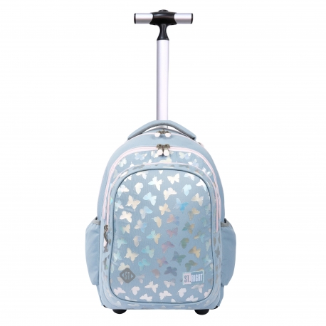 ST.Right Pink Butterflies Zaino Trolley Grande Scuola Elementare Media Ragazza