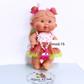 mod.15 NINES D'ONIL PEPOTES 28cm Bambola Profumata Mini Neonato con Ciuccio Gioco Collezione