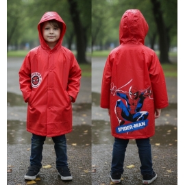 Spiderman Marvel Giacca Parapioggia Impermeabile 4-9anni Bambino Rosso Poncho