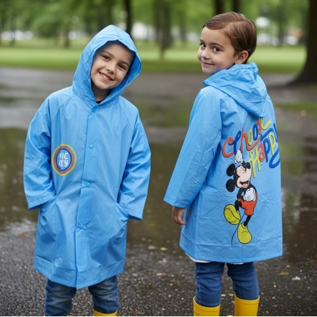 Disney Mickey Mouse Rain Jacket RAINCOAT Waterproof PVC 3-8 Years