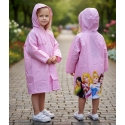Principesse Giacca Parapioggia Impermeabile da 3-8anni Bambina Rosa Chiaro Poncho