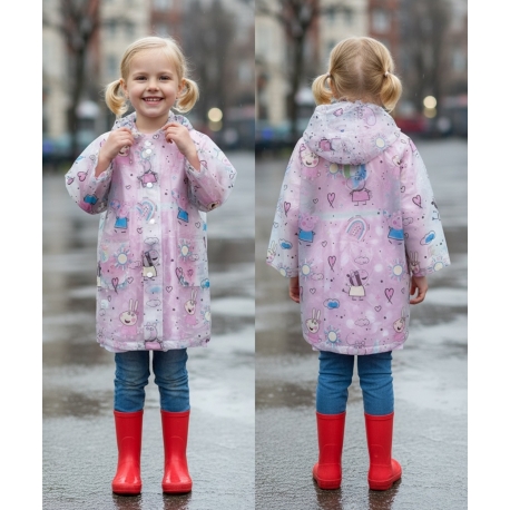 Peppa Pig Rain Jacket RAINCOAT Waterproof PVC 3-8 Years Girl