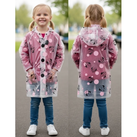 Disney Minnie Mouse Rain Jacket RAINCOAT Waterproof PVC 3-8 Years