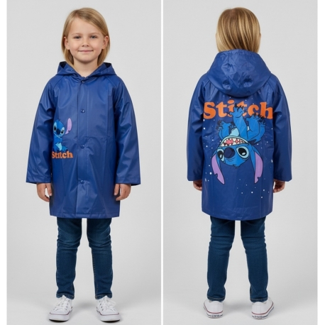 Stitch Giacca Parapioggia Impermeabile da 3-8anni Bambina Bambino Poncho