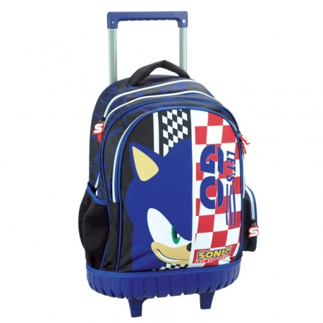 Sonic The Hedgehog Grande Zaino Con Ruote Trolley 34 litri Ragazzi Scuola