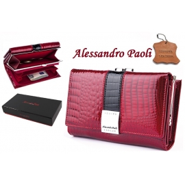 shiny wallet Alessandro Paoli Woman Purse genuine leather 12 cards cards