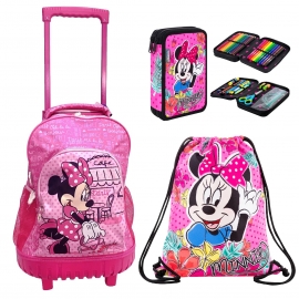 Disney Stitch Triste Grande Zaino Trolley con Ruote Scuola Elementare Bambina Ragazza