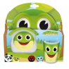Frog ranocchio set 3pezzi colazione pranzo merenda set breakfast bambini piatto 