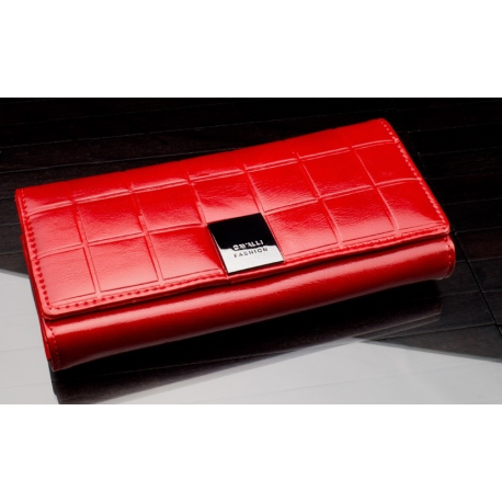 shiny wallet CAVALDI Woman Purse genuine leather 12 cards cards