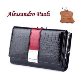 shiny wallet Alessandro Paoli Woman Purse genuine leather 12 cards cards