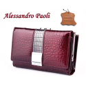 shiny wallet Alessandro Paoli Woman Purse genuine leather 12 cards cards