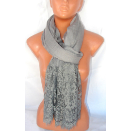 Elegant new SCARF STOLE Scarf with lace, cotton shawl Woman