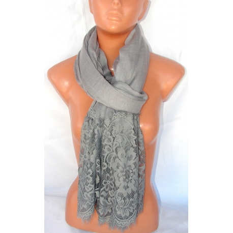 new Elegante SCIARPA STOLA Foulard con pizzo,Donna coprispalle cotone
