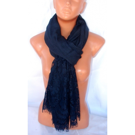 Elegant new SCARF STOLE Scarf with lace, cotton shawl Woman