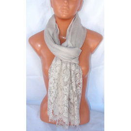 Elegant new SCARF STOLE Scarf with lace, cotton shawl Woman