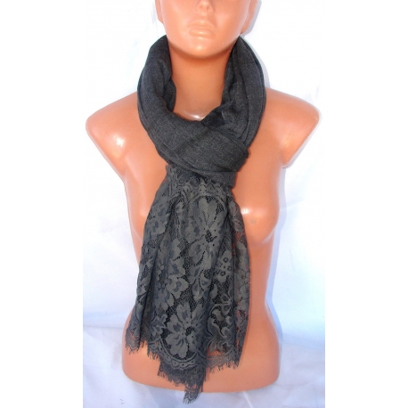 Elegant new SCARF STOLE Scarf with lace, cotton shawl Woman