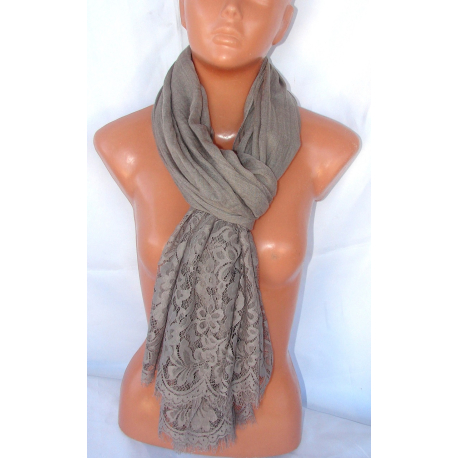 new Elegante SCIARPA STOLA Foulard con pizzo,Donna coprispalle cotone