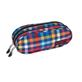 Two zippered pencil case ST.REET CHEQUERED SEVEN school original