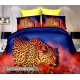 LEOPARDO set lenzuola 3D letto singolo COPRIPIUMINO 160x200cm in scatola Cotton World mod 4
