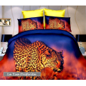 LEOPARDO set lenzuola 3D letto singolo COPRIPIUMINO 160x200cm in scatola Cotton World mod 4