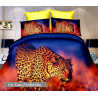 LEOPARDO set lenzuola 3D letto singolo COPRIPIUMINO 160x200cm in scatola Cotton World mod 4