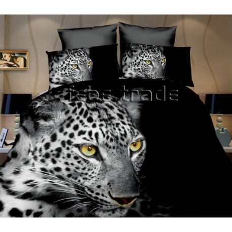 LEOPARDO set lenzuola 3D letto singolo COPRIPIUMINO 160x200cm in scatola Cotton World bambini ragazzi