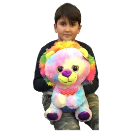 Grande Peluche Leone Occhi Glitter Multicolore 38cm