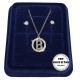 "A" Set Finissima Collana + Orecchini P.luce Lettera Iniziale Acciaio + Scatola