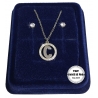 "C" Set Finissima Collana + Orecchini P.luce Lettera Iniziale Acciaio + Scatola