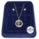 "B" Set Finissima Collana + Orecchini P.luce Lettera Iniziale Acciaio + Scatola