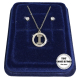 "B" Set Finissima Collana + Orecchini P.luce Lettera Iniziale Acciaio + Scatola